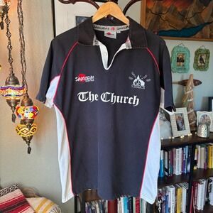Vintage Samurai Rugby Shirt "The Church" Since 79 Graphic Jersey